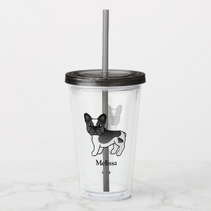 Verre En Acrylique Bouledogue Français à Pieds Noirs Chien de Dessin 