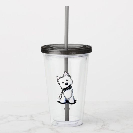 Verre En Acrylique Bow Cravate Westie Boy Boy Acrylique Tumbler (Devant)