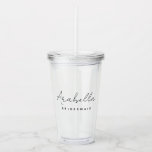 Verre En Acrylique Bridesmaid | Bachelorette de script minimaliste mo<br><div class="desc">Cette conception personnalisée de Bridesmaid comprend une typographie manuscrite de script. Vous pouvez facilement personnaliser le nom et le titre ou ajouter votre message personnalisé ! L'accessoire parfait pour une proposition de femme de chambre ou de bachelorette!</div>