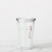 Verre En Acrylique Bridesmaid | Mariée de dessin mignonne avec script (Dos)