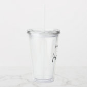 Verre En Acrylique Bridesmaid Moderne Élégant Script Bridal (Droite)