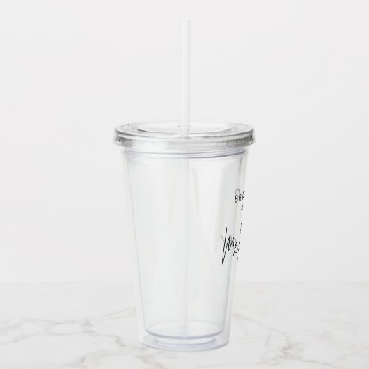 Verre En Acrylique Bridesmaid Moderne Élégant Script Bridal (Droite)