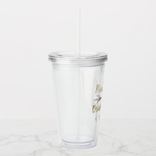 Verre En Acrylique Bridesmaid Tribal Floral Arrow Mariage or (Droite)