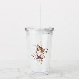Verre En Acrylique Bruant de chanson Audubon avec araignée minuscule
