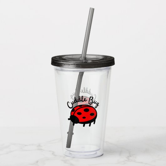Verre En Acrylique Bug de câlin Ladybug | Design agréable et conforta (Dos)