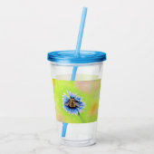Verre En Acrylique Bumble Bee sur une peinture à fleurs (Dos)