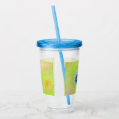 Verre En Acrylique Bumble Bee sur une peinture à fleurs (Gauche)