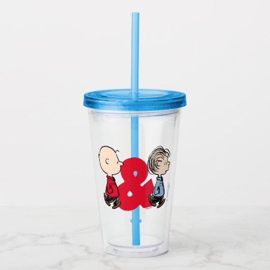 Verre En Acrylique cacahuètes | Charlie Brown & Linus (Devant)