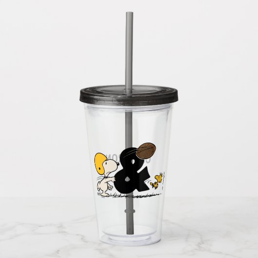 Verre En Acrylique cacahuètes | Football Snoopy & Woodstock (Devant)