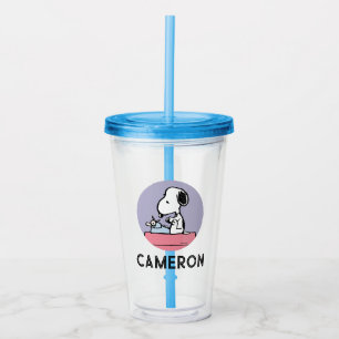 Verre En Acrylique cacahuètes Snoopy à la machine à écrire