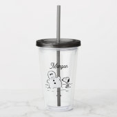 Verre En Acrylique cacahuètes | Snoopy Construit Un Snowman | Ajouter (Devant)