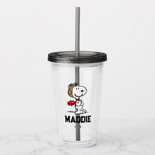 Verre En Acrylique cacahuètes Snoopy L'As Volant