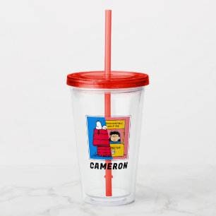 Verre En Acrylique cacahuètes   Snoopy & Lucy Half & Half