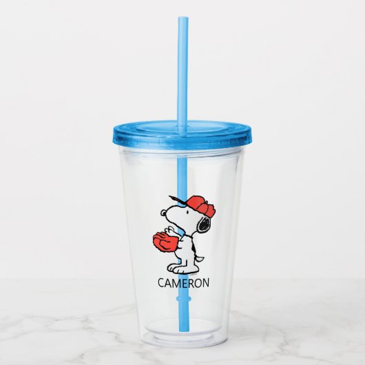 Verre En Acrylique cacahuètes | Snoopy Making the Catch (Devant)