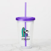 Verre En Acrylique cacahuètes | Snoopy Ocean High Tide | Ajouter Votr (Devant)