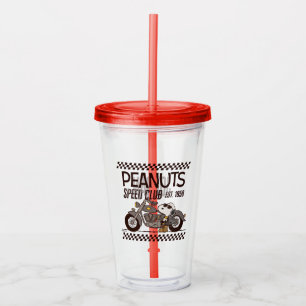 Verre En Acrylique cacahuètes Snoopy Speed Club Ajouter Votre Nom