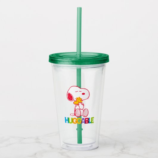 Verre En Acrylique cacahuètes | Snoopy & Woodstock Huggable (Devant)