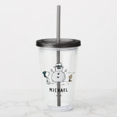 Verre En Acrylique cacahuètes | Snoopy & Woodstock Snowman | Ajouter  (Devant)