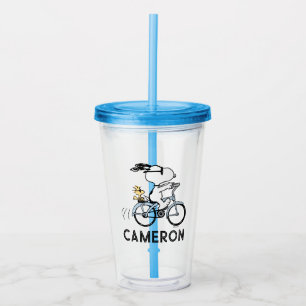 Verre En Acrylique cacahuètes Vélo Snoopy & Woodstock