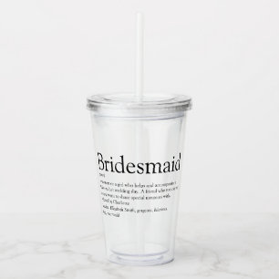 Verre En Acrylique Cadeau personnalisé de définition de demoiselle d'