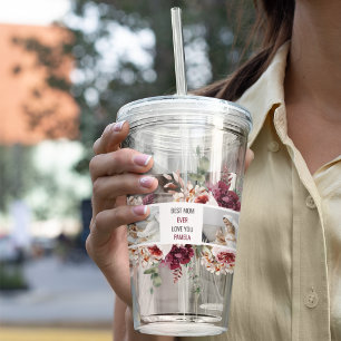 Verre En Acrylique Cadeau photo de collage moderne Fleurs de photos B