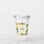 Verre En Acrylique Cadres et Feuilles de citrons jaunes modernes avec (Devant)