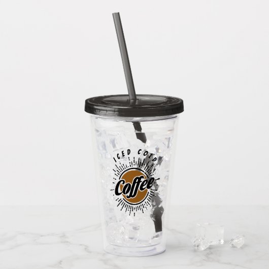 Verre En Acrylique café glacé froid (Devant glace)