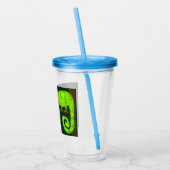 Verre En Acrylique Caméléon vert mignon (Gauche)