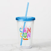 Verre En Acrylique Cancun Mexico Group Vacances aventure  (Dos)