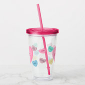 Verre En Acrylique Candy Coeur Personnalisé Tumbler (Gauche)