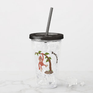 Verre En Acrylique Caricature de bébé orangoutan joyeux