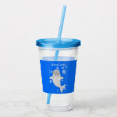 Verre En Acrylique Caricature de bulles de narval joyeux (Dos)