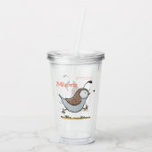 Verre En Acrylique Caricature de caille joyeux (Dos)