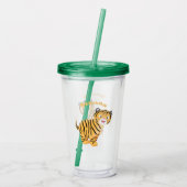 Verre En Acrylique Caricature de petit tigre joyeux (Dos)