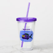 Verre En Acrylique Caricature de poisson de Piranha (Dos)