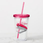 Verre En Acrylique Caricature en agrafeuse rouge pâle (Dos)