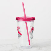 Verre En Acrylique Caricature en agrafeuse rouge pâle (Gauche)