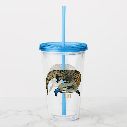 Verre En Acrylique Caricature en bleu (Devant)