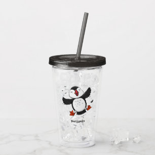 Verre En Acrylique Caricature en bleu bouffin joyeux