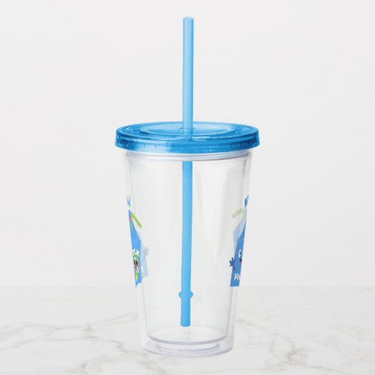 Verre En Acrylique Caricature en carton de lait joyeux (Droite)