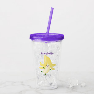Verre En Acrylique Caricature sur la banane de Cute kawaii