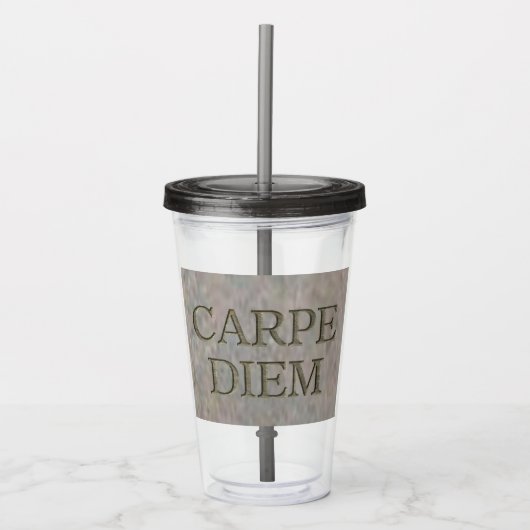 Verre En Acrylique Carpe Diem Stone gris acrylique tumbler (Devant)