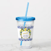 Verre En Acrylique Carrelage bleu italien Limoncello Fête des mariées (Dos)