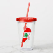 Verre En Acrylique Carte du Liban avec drapeau (Dos)