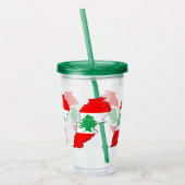 Verre En Acrylique Carte du Liban avec drapeau (Gauche)