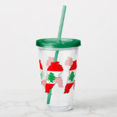 Verre En Acrylique Carte du Liban avec drapeau (Dos)