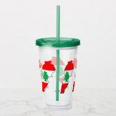 Verre En Acrylique Carte du Liban avec drapeau (Droite)