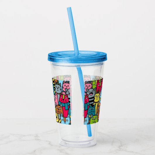 Verre En Acrylique Cat et kitten (Gauche)