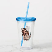 Verre En Acrylique Caution adorable mère et fille (3) (Dos)