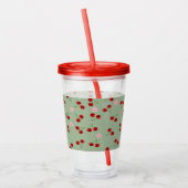 Verre En Acrylique Cerises Et Fleurs (Gauche)